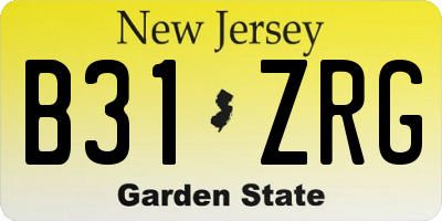 NJ license plate B31ZRG