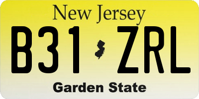 NJ license plate B31ZRL