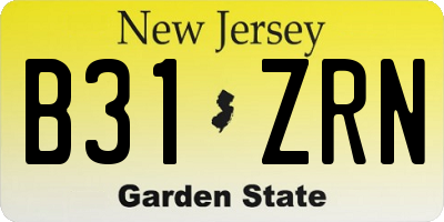 NJ license plate B31ZRN