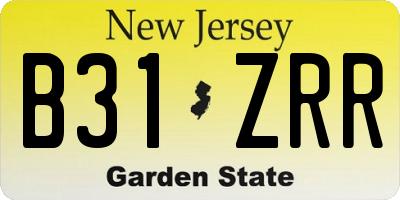 NJ license plate B31ZRR