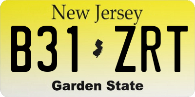 NJ license plate B31ZRT
