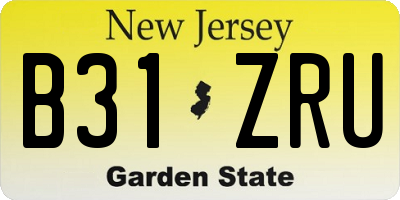 NJ license plate B31ZRU