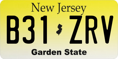 NJ license plate B31ZRV