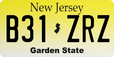 NJ license plate B31ZRZ