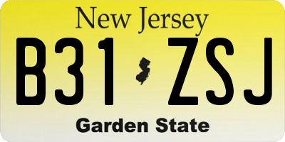 NJ license plate B31ZSJ