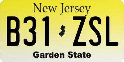 NJ license plate B31ZSL