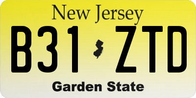 NJ license plate B31ZTD