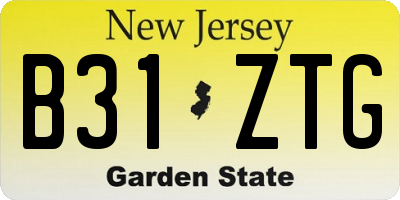 NJ license plate B31ZTG