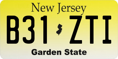 NJ license plate B31ZTI