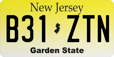 NJ license plate B31ZTN