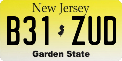 NJ license plate B31ZUD