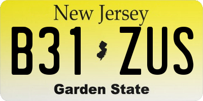 NJ license plate B31ZUS
