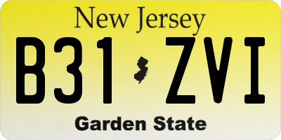 NJ license plate B31ZVI
