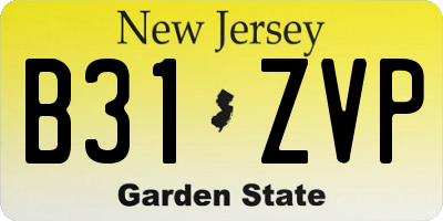 NJ license plate B31ZVP