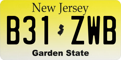 NJ license plate B31ZWB
