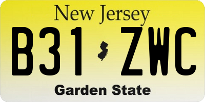 NJ license plate B31ZWC