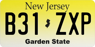 NJ license plate B31ZXP