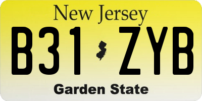 NJ license plate B31ZYB