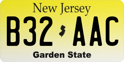 NJ license plate B32AAC
