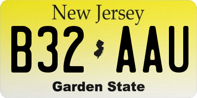 NJ license plate B32AAU