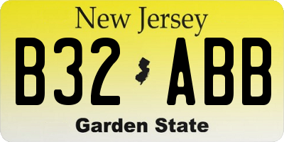 NJ license plate B32ABB