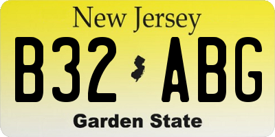 NJ license plate B32ABG