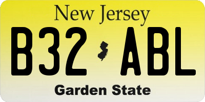 NJ license plate B32ABL