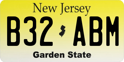 NJ license plate B32ABM