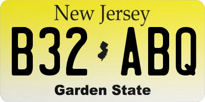 NJ license plate B32ABQ