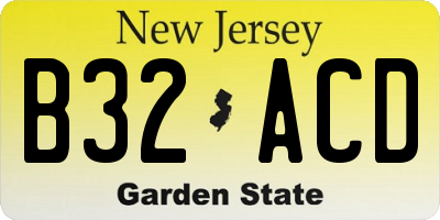 NJ license plate B32ACD