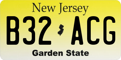 NJ license plate B32ACG