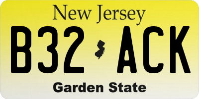 NJ license plate B32ACK