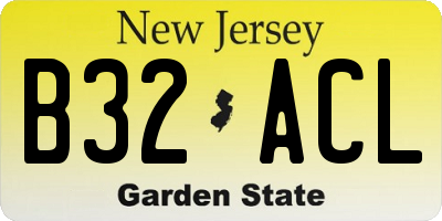 NJ license plate B32ACL
