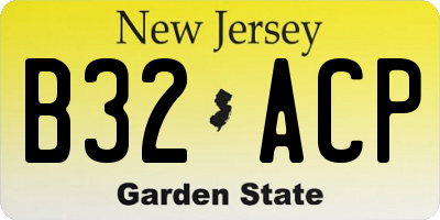 NJ license plate B32ACP