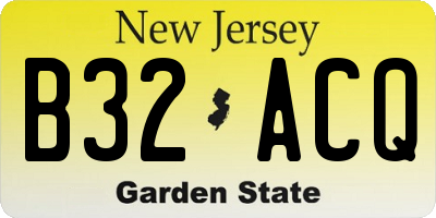 NJ license plate B32ACQ