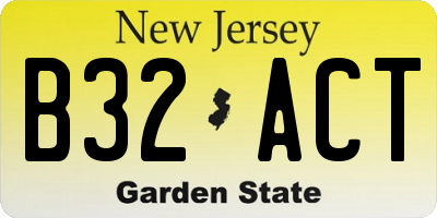 NJ license plate B32ACT