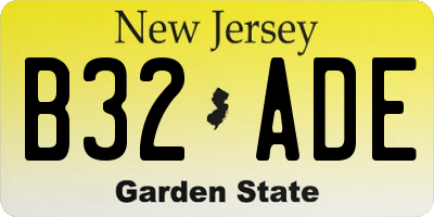 NJ license plate B32ADE