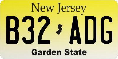 NJ license plate B32ADG