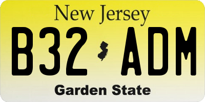 NJ license plate B32ADM