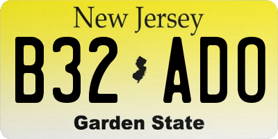 NJ license plate B32ADO
