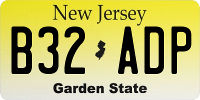 NJ license plate B32ADP