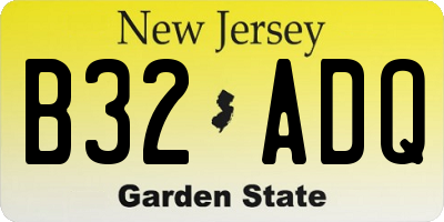 NJ license plate B32ADQ