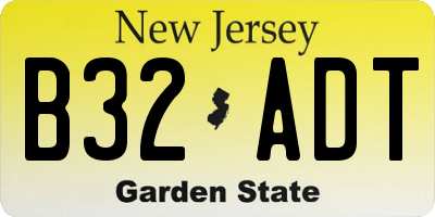 NJ license plate B32ADT