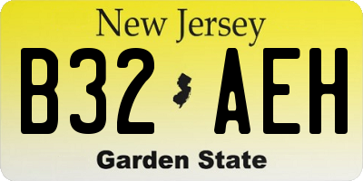 NJ license plate B32AEH