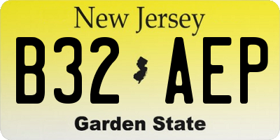 NJ license plate B32AEP