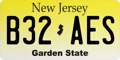NJ license plate B32AES