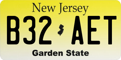 NJ license plate B32AET