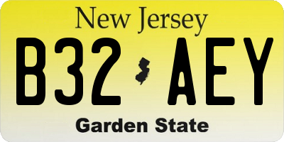 NJ license plate B32AEY