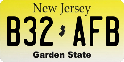 NJ license plate B32AFB
