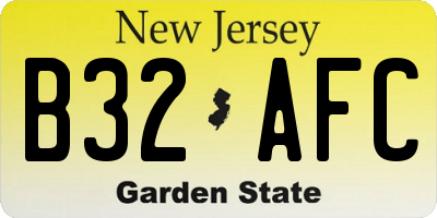 NJ license plate B32AFC
